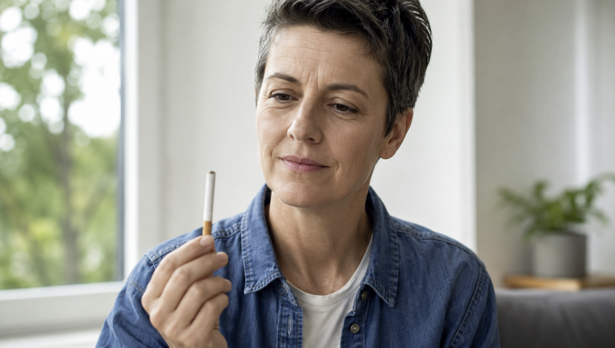 Person considering their final cigarette before quitting smoking with hypnotherapy in Southampton